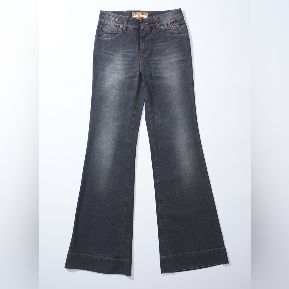 John Galliano Black Washed Bell Bottom Jeans